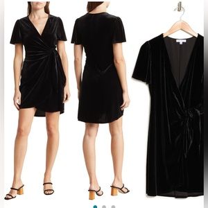 Socialite Flutter Sleeve Mini Wrap Dress, Size S